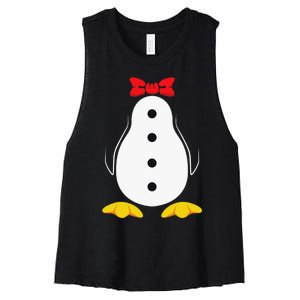 funny Penguin Costume Tuxedo Halloween Gift Women's Racerback Cropped Tank