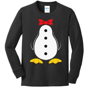 funny Penguin Costume Tuxedo Halloween Gift Kids Long Sleeve Shirt