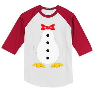 funny Penguin Costume Tuxedo Halloween Gift Kids Colorblock Raglan Jersey