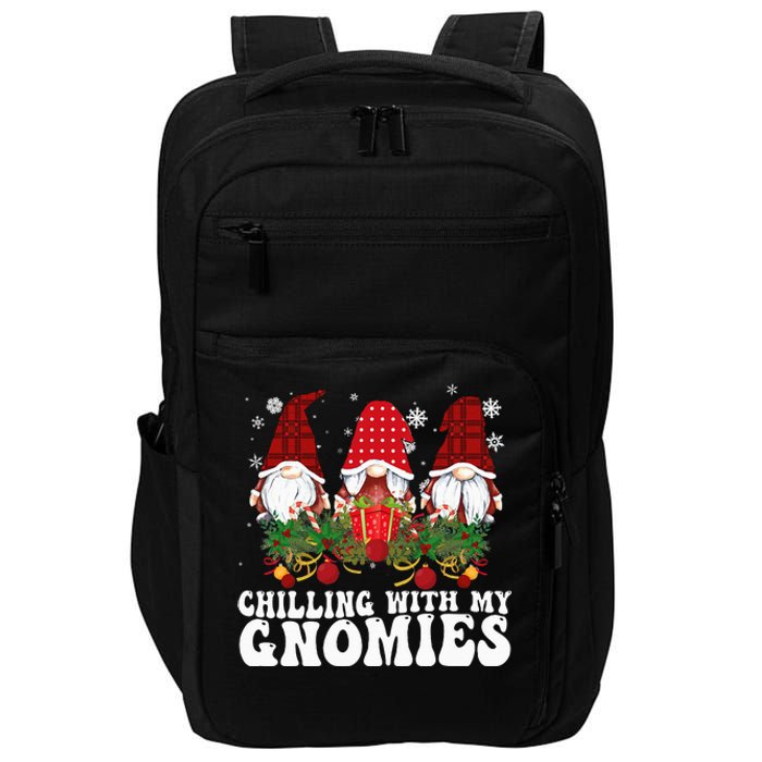 Festive Plaid Christmas Gnomes Spread Holiday Cheer Impact Tech Backpack