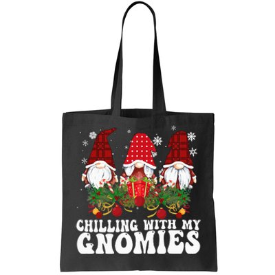 Festive Plaid Christmas Gnomes Spread Holiday Cheer Tote Bag