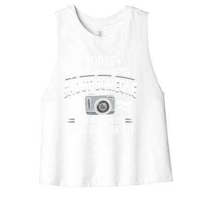 Funny Photography Camera Photographer Cool Gift Women's Racerback Cropped Tank