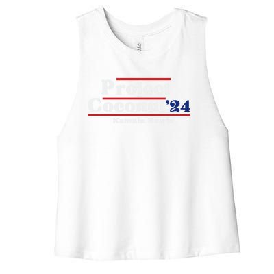 Funny Project Coconut Kamala Harris 2024 President Pro Biden Gift Women's Racerback Cropped Tank