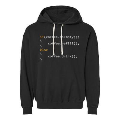 Funny Programmer Coffee Gift For Coders Garment-Dyed Fleece Hoodie