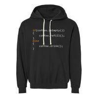 Funny Programmer Coffee Gift For Coders Garment-Dyed Fleece Hoodie