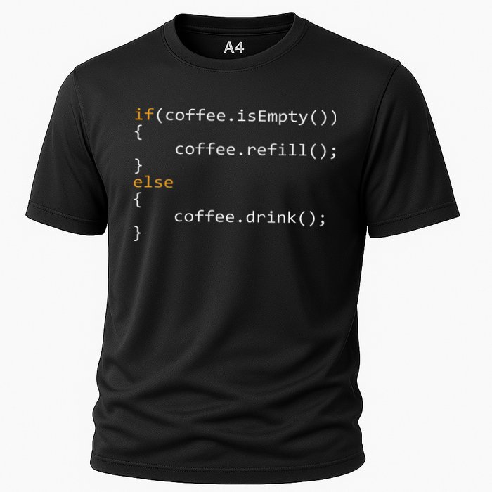 Funny Programmer Coffee Gift For Coders Cooling Performance Crew T-Shirt