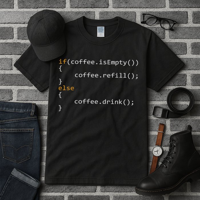 Funny Programmer Coffee Gift For Coders Tall T-Shirt