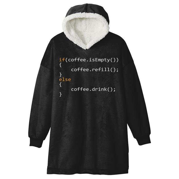 Funny Programmer Coffee Gift For Coders Hooded Wearable Blanket