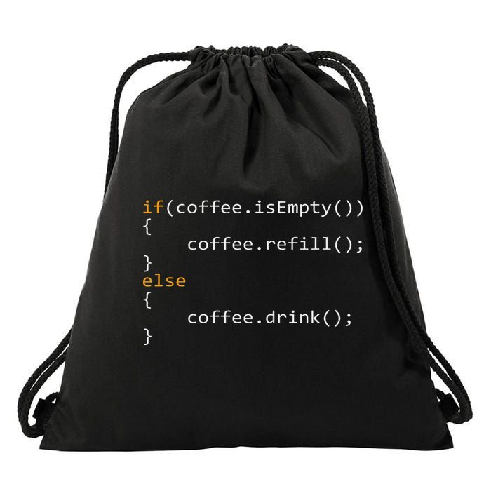 Funny Programmer Coffee Gift For Coders Drawstring Bag