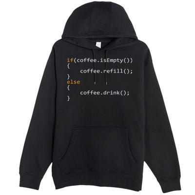 Funny Programmer Coffee Gift For Coders Premium Pullover Hoodie