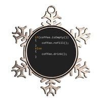 Funny Programmer Coffee Gift For Coders Metallic Star Ornament