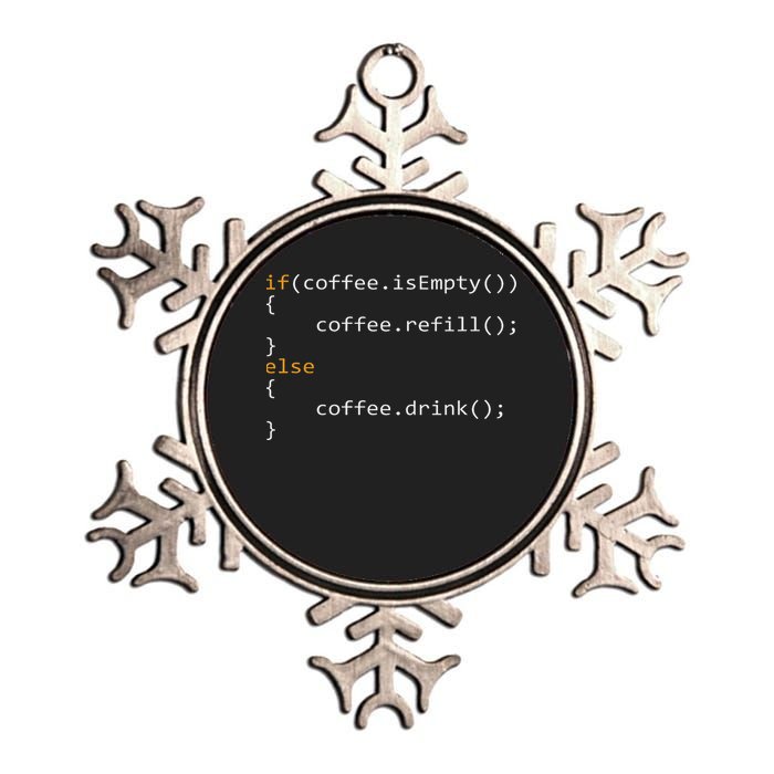Funny Programmer Coffee Gift For Coders Metallic Star Ornament