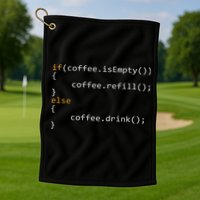Funny Programmer Coffee Gift For Coders Golf Towel