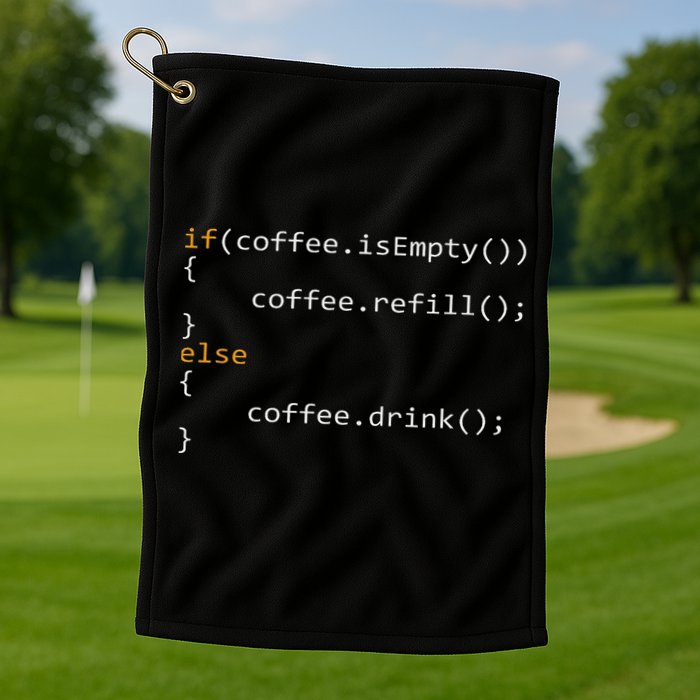 Funny Programmer Coffee Gift For Coders Golf Towel