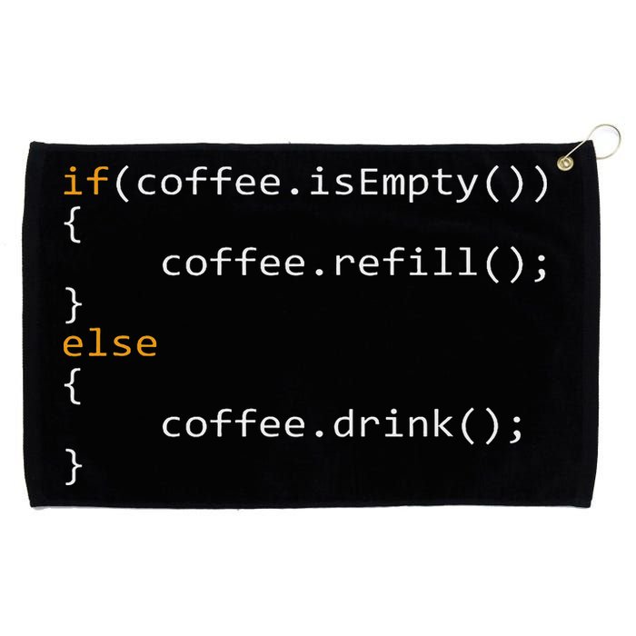 Funny Programmer Coffee Gift For Coders Grommeted Golf Towel