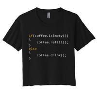 Funny Programmer Coffee Gift For Coders Crop Top