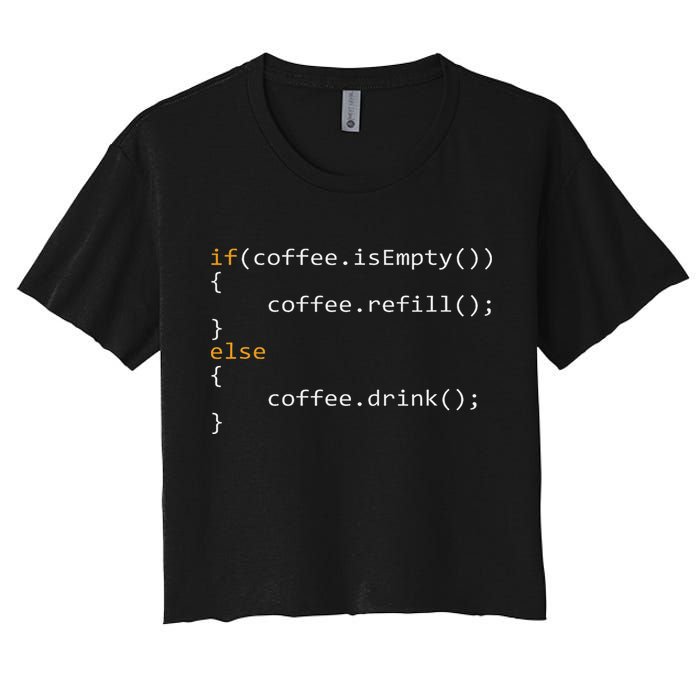 Funny Programmer Coffee Gift For Coders Crop Top