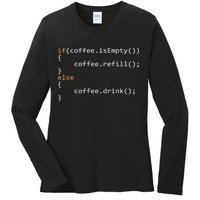 Funny Programmer Coffee Gift For Coders Ladies Long Sleeve Shirt