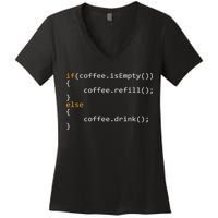 Funny Programmer Coffee Gift For Coders Women's V-Neck T-Shirt
