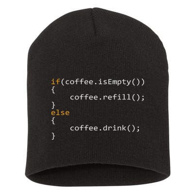 Funny Programmer Coffee Gift For Coders Short Acrylic Beanie