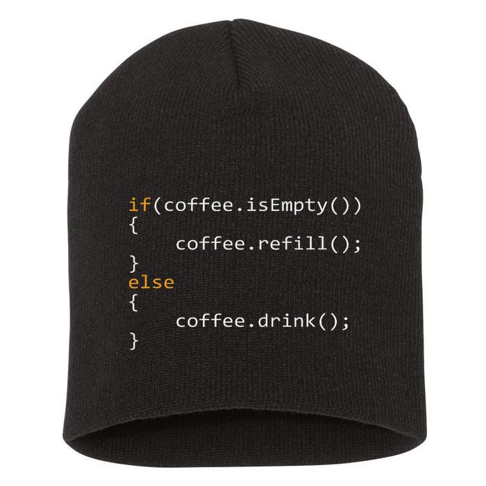 Funny Programmer Coffee Gift For Coders Short Acrylic Beanie