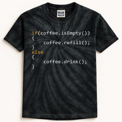 Funny Programmer Coffee Gift For Coders Kids Tie-Dye T-Shirt