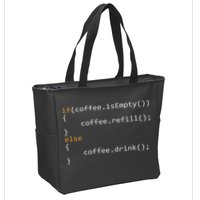 Funny Programmer Coffee Gift For Coders Zip Tote Bag