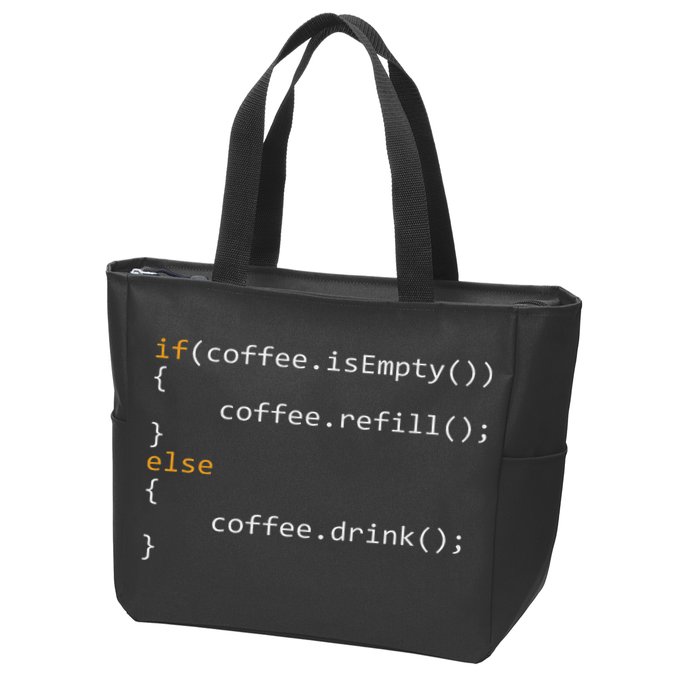 Funny Programmer Coffee Gift For Coders Zip Tote Bag