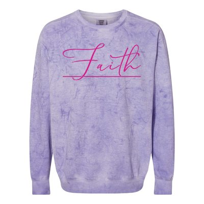 Faith Pink Christian Colorblast Crewneck Sweatshirt