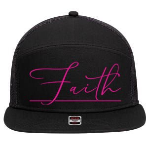 Faith Pink Christian 7 Panel Mesh Trucker Snapback Hat