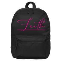 Faith Pink Christian 16 in Basic Backpack