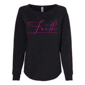 Faith Pink Christian Womens California Wash Sweatshirt