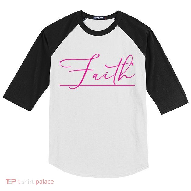 Faith Pink Christian Kids Colorblock Raglan Jersey