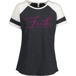 Faith Pink Christian Enza Ladies Jersey Colorblock Tee