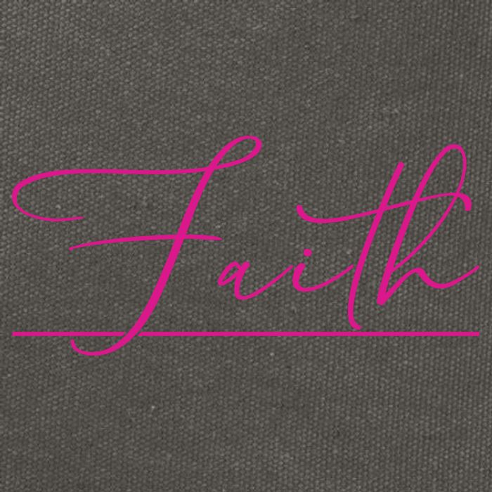 Faith Pink Christian Cotton Canvas Backpack