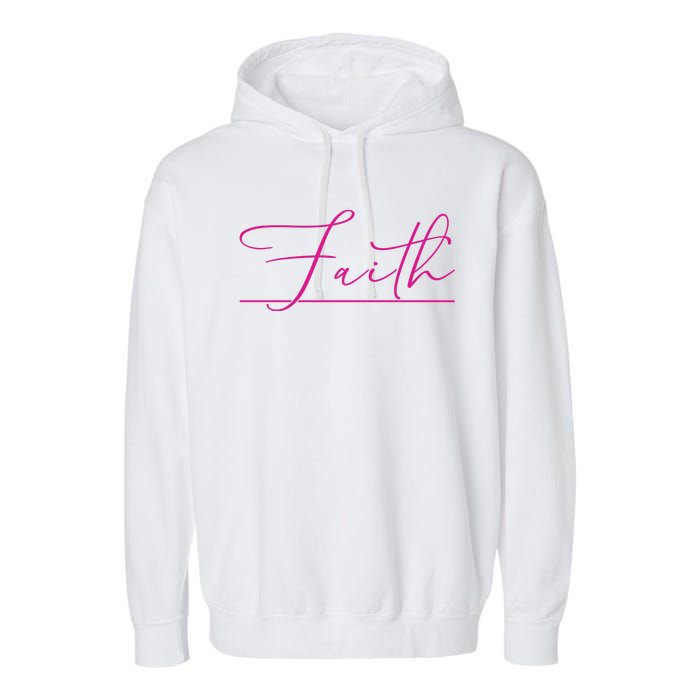 Faith Pink Christian Garment-Dyed Fleece Hoodie