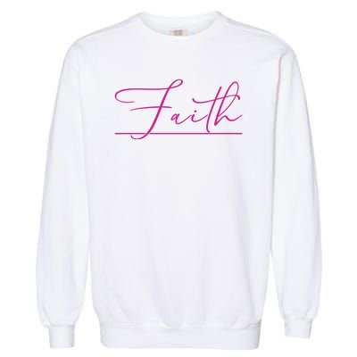 Faith Pink Christian Garment-Dyed Sweatshirt