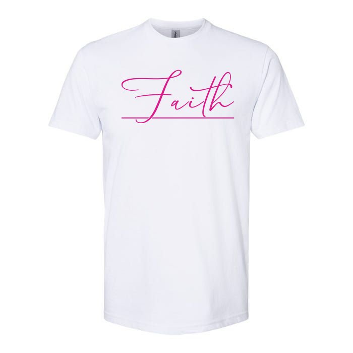 Faith Pink Christian Softstyle CVC T-Shirt