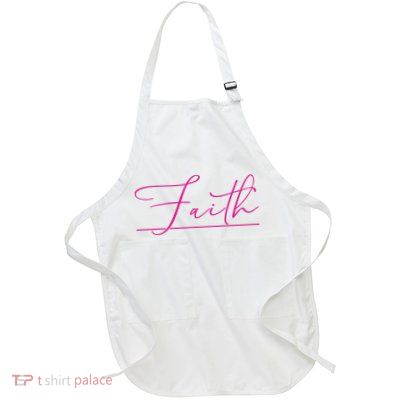 Faith Pink Christian Full-Length Apron With Pockets