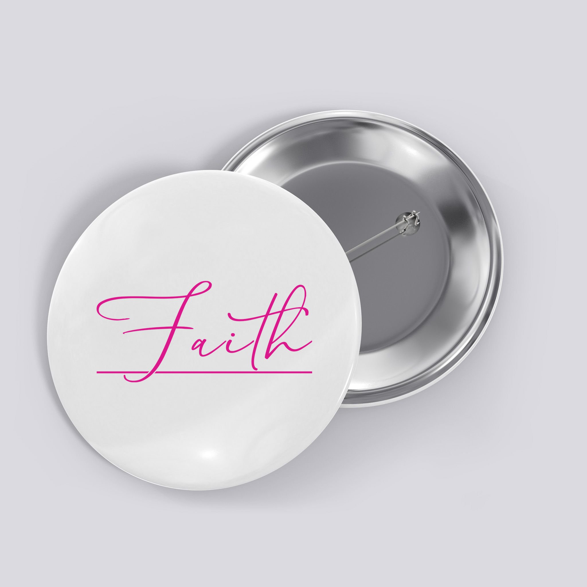 Faith Pink Christian Button