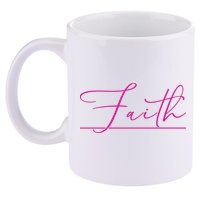 Faith Pink Christian 11oz C Handle Ceramic Mug
