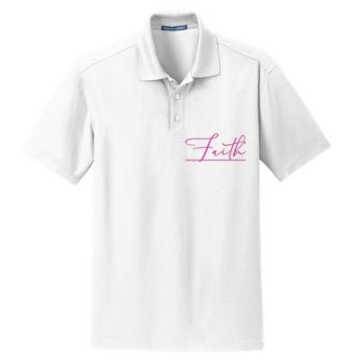 Faith Pink Christian Dry Zone Grid Polo