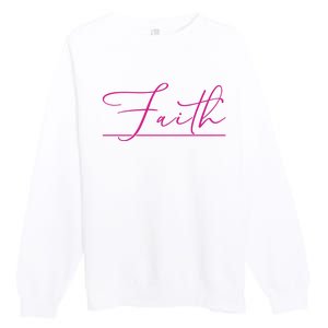 Faith Pink Christian Premium Crewneck Sweatshirt