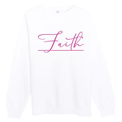 Faith Pink Christian Premium Crewneck Sweatshirt