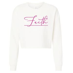 Faith Pink Christian Cropped Pullover Crew