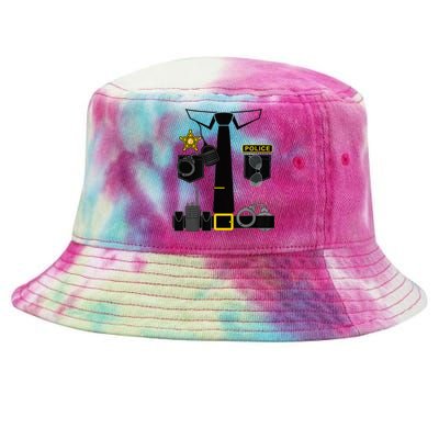 Funny Police Costume Police Officer Pretend Im A Police Man Tie-Dyed Bucket Hat