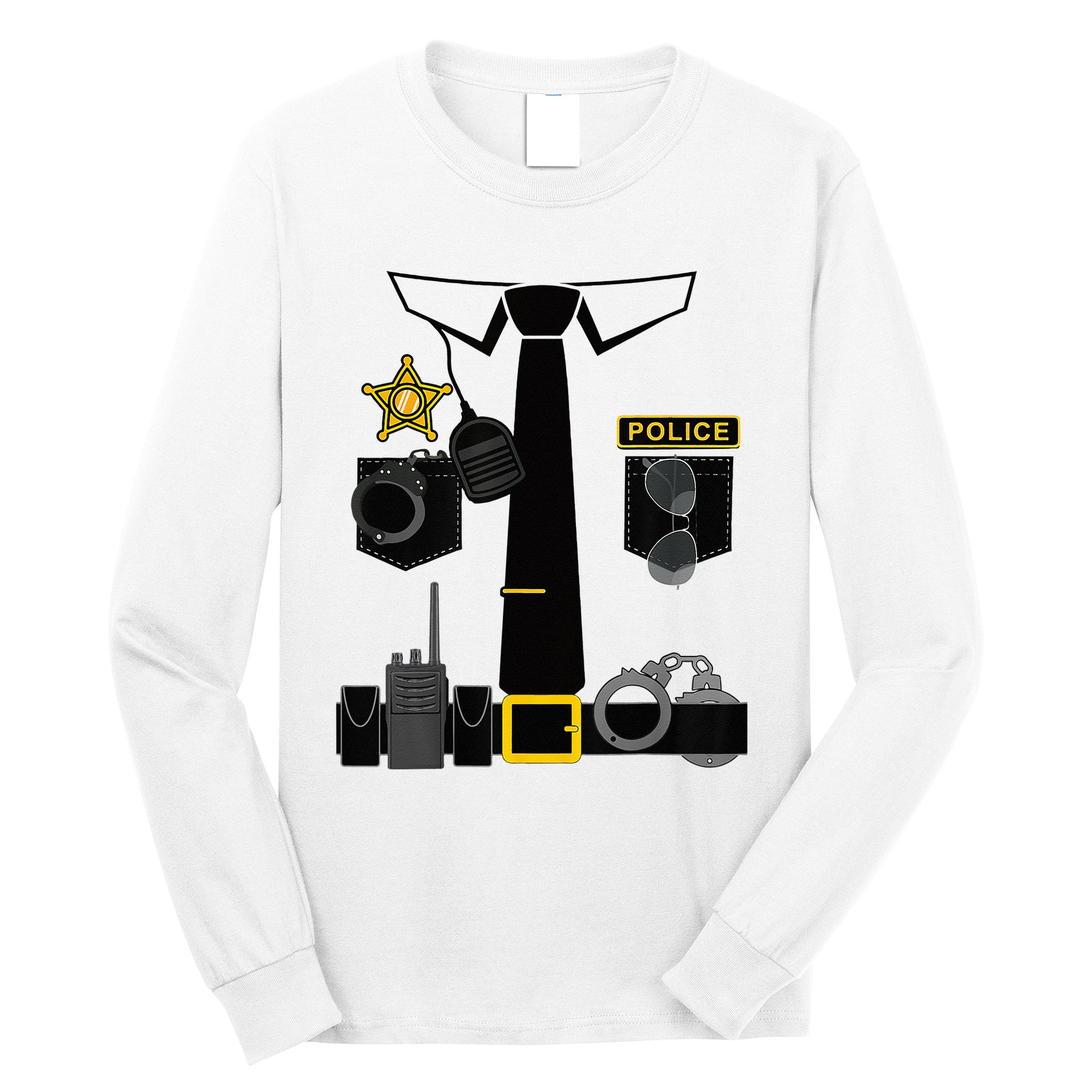 Funny Police Costume Police Officer Pretend Im A Police Man Long Sleeve Shirt