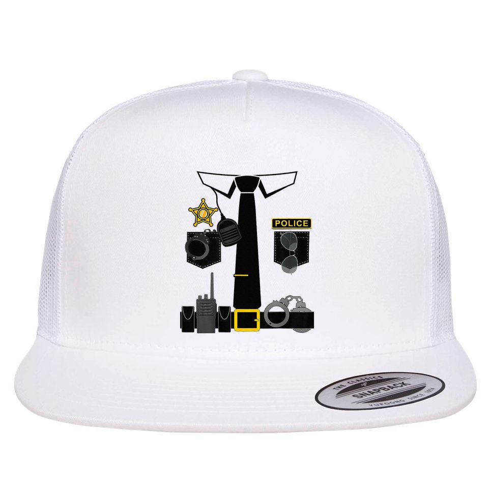 Funny Police Costume Police Officer Pretend Im A Police Man Flat Bill Trucker Hat