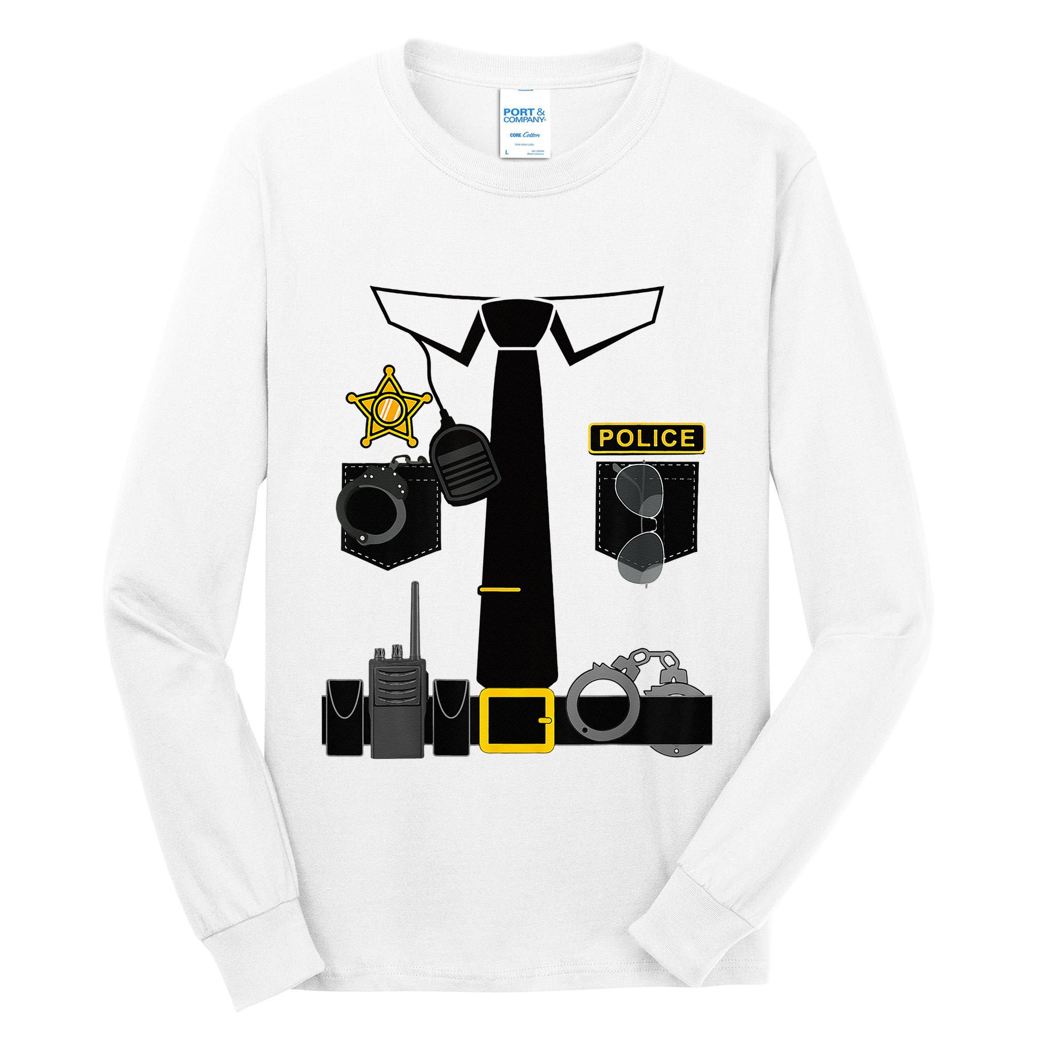 Funny Police Costume Police Officer Pretend Im A Police Man Tall Long Sleeve T-Shirt