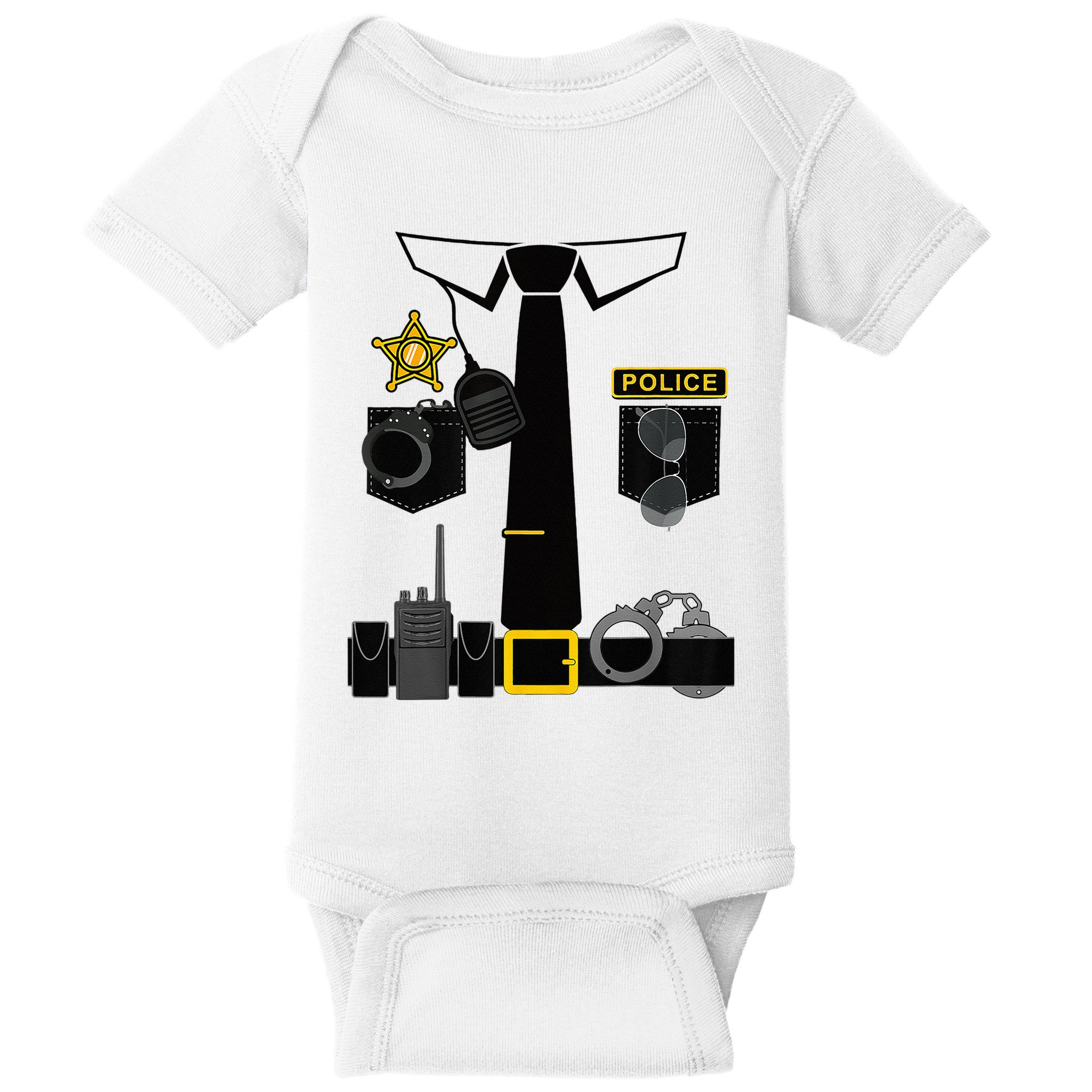 Funny Police Costume Police Officer Pretend Im A Police Man Baby Bodysuit